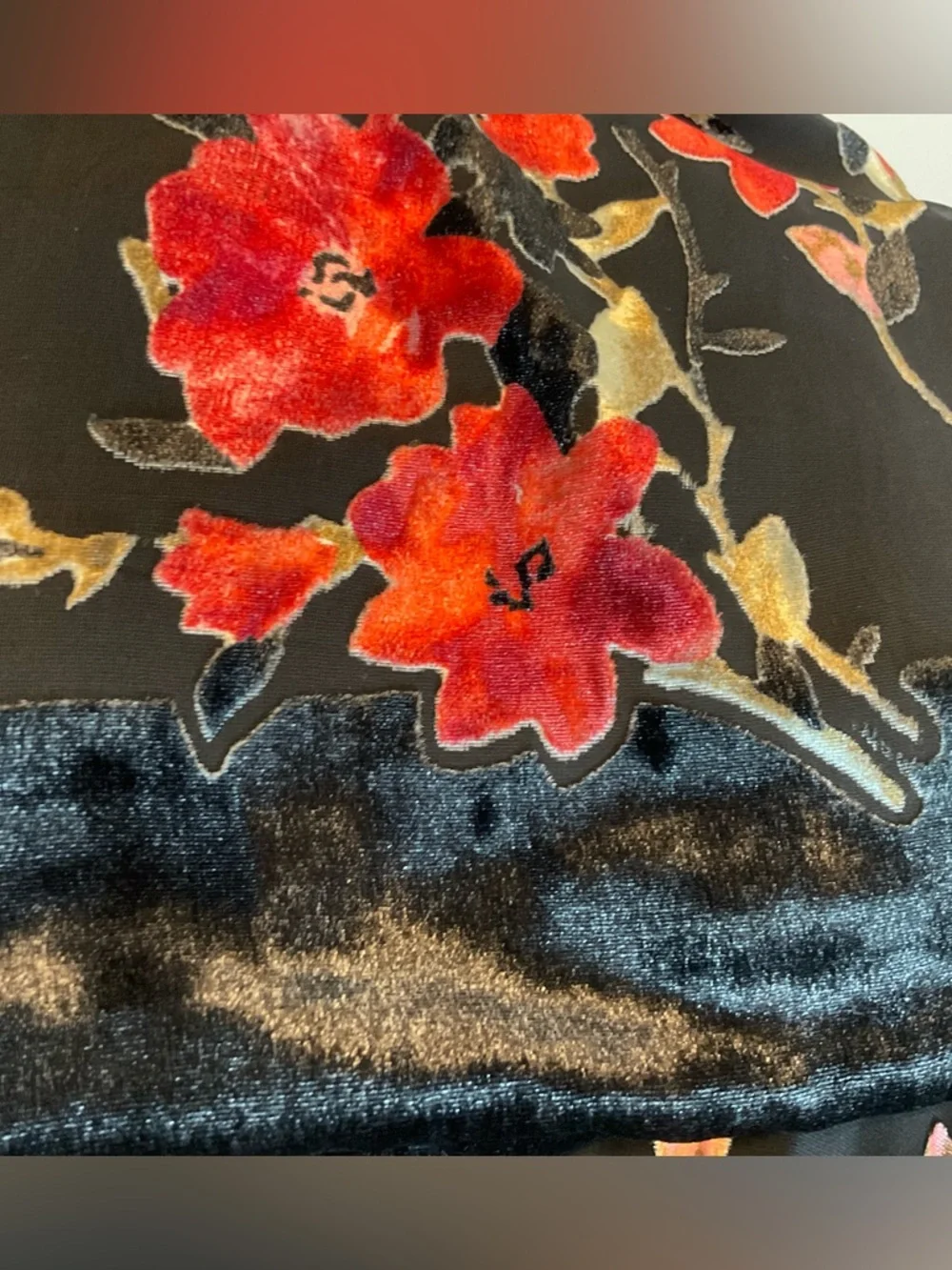 Macy’s Black Velvet-Like Reversible Shawl or Scarf